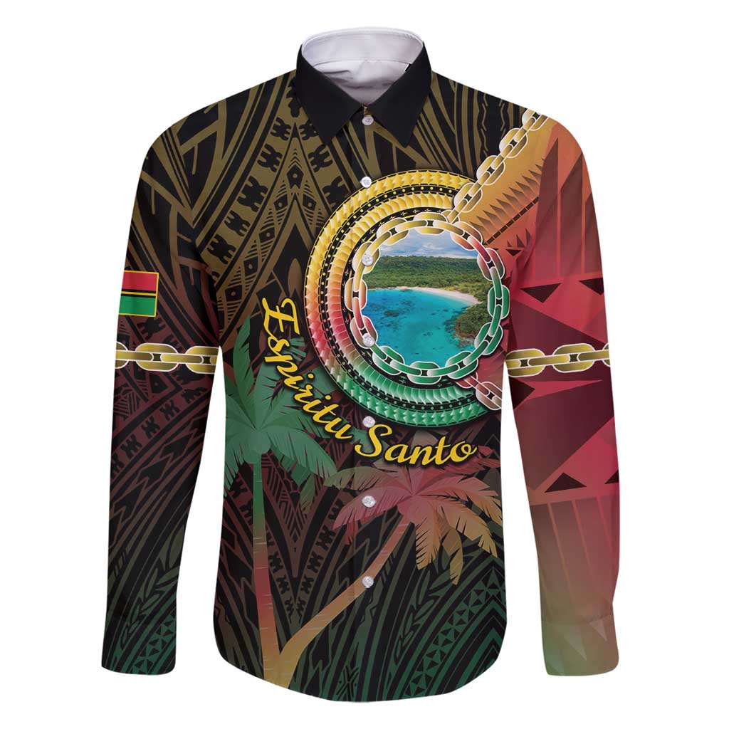 Vanuatu Espiritu Santo Island Family Matching Long Sleeve Bodycon Dress and Hawaiian Shirt Beach Landscape