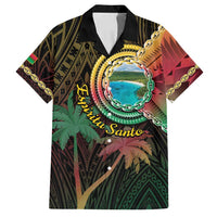 Vanuatu Espiritu Santo Island Family Matching Off Shoulder Maxi Dress and Hawaiian Shirt Beach Landscape