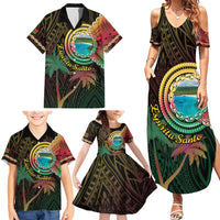 Vanuatu Espiritu Santo Island Family Matching Summer Maxi Dress and Hawaiian Shirt Beach Landscape