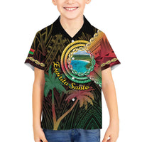 Vanuatu Espiritu Santo Island Kid Hawaiian Shirt Beach Landscape LT05 Kid Black - Polynesian Pride