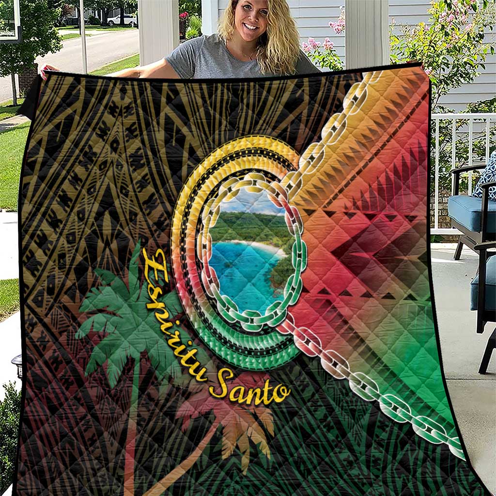 Vanuatu Espiritu Santo Island Quilt Beach Landscape LT05 Black - Polynesian Pride