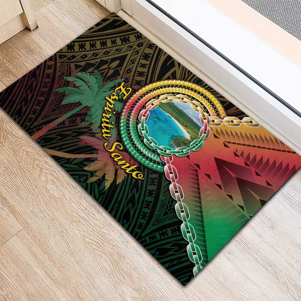 Vanuatu Espiritu Santo Island Rubber Doormat Beach Landscape LT05 - Polynesian Pride