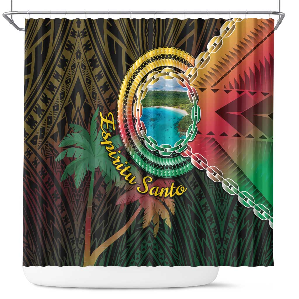 Vanuatu Espiritu Santo Island Shower Curtain Beach Landscape LT05 Black - Polynesian Pride