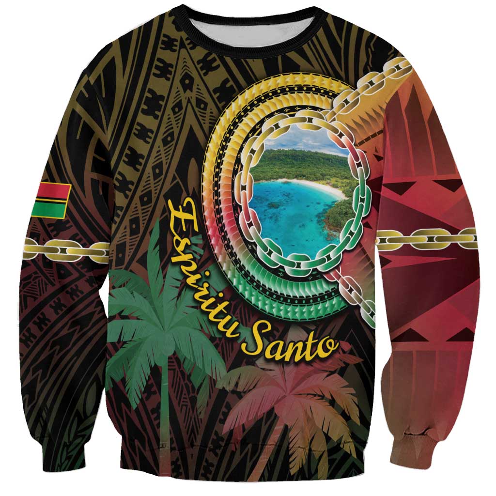 Vanuatu Espiritu Santo Island Sweatshirt Beach Landscape LT05 Unisex Black - Polynesian Pride