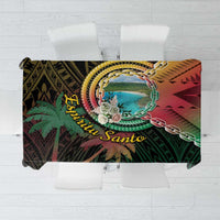 Vanuatu Espiritu Santo Island Tablecloth Beach Landscape LT05 Black - Polynesian Pride