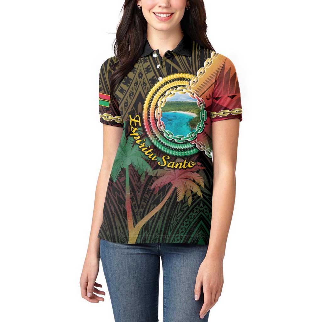 Vanuatu Espiritu Santo Island Women Polo Shirt Beach Landscape