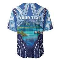 Personalised French Polynesia Bora Bora Baseball Jersey Beach Landscape Polynesian Style LT05 - Polynesian Pride