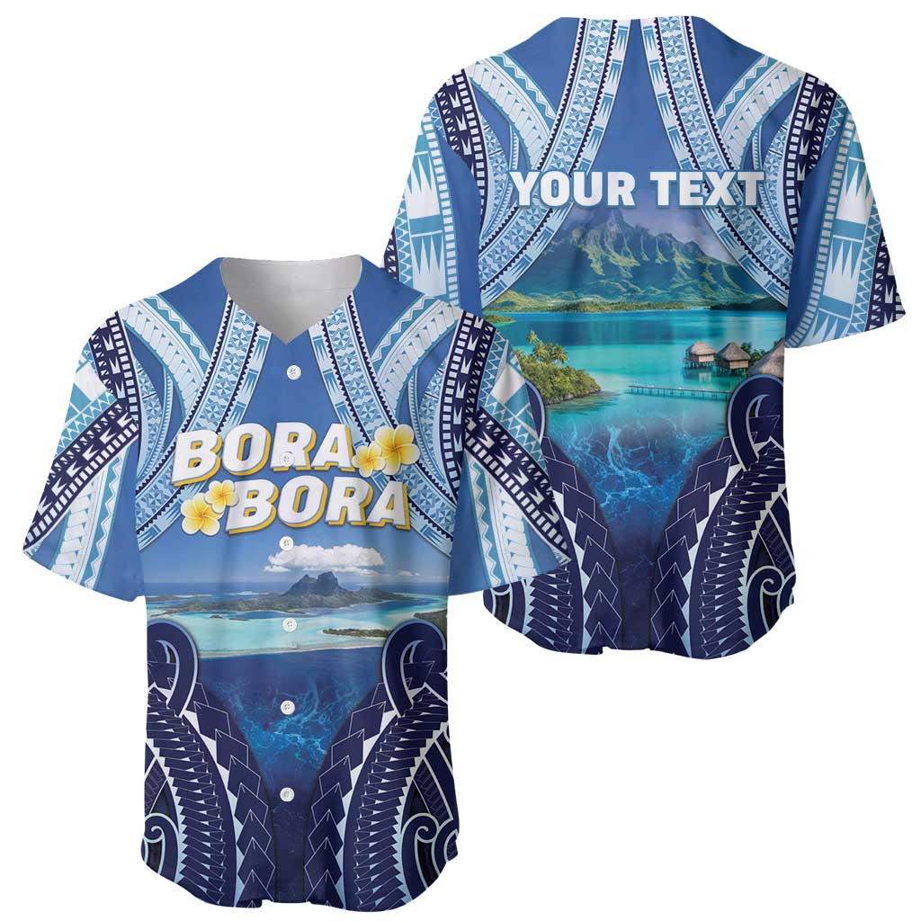 Personalised French Polynesia Bora Bora Baseball Jersey Beach Landscape Polynesian Style LT05 - Polynesian Pride