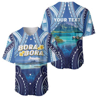 Personalised French Polynesia Bora Bora Baseball Jersey Beach Landscape Polynesian Style LT05 - Polynesian Pride