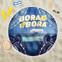 French Polynesia Bora Bora Beach Blanket Beach Landscape Polynesian Style LT05 One Size 150cm Blue - Polynesian Pride