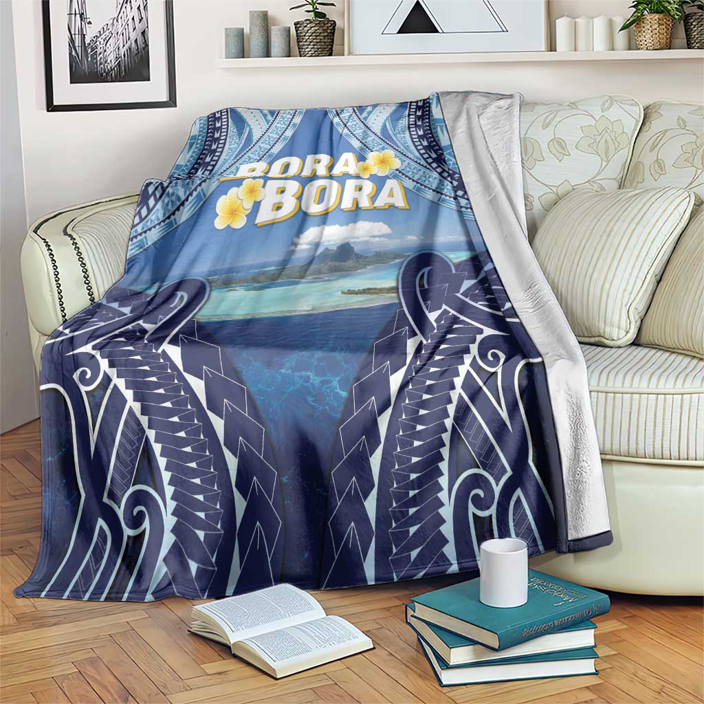 French Polynesia Bora Bora Blanket Beach Landscape Polynesian Style LT05 Blue - Polynesian Pride