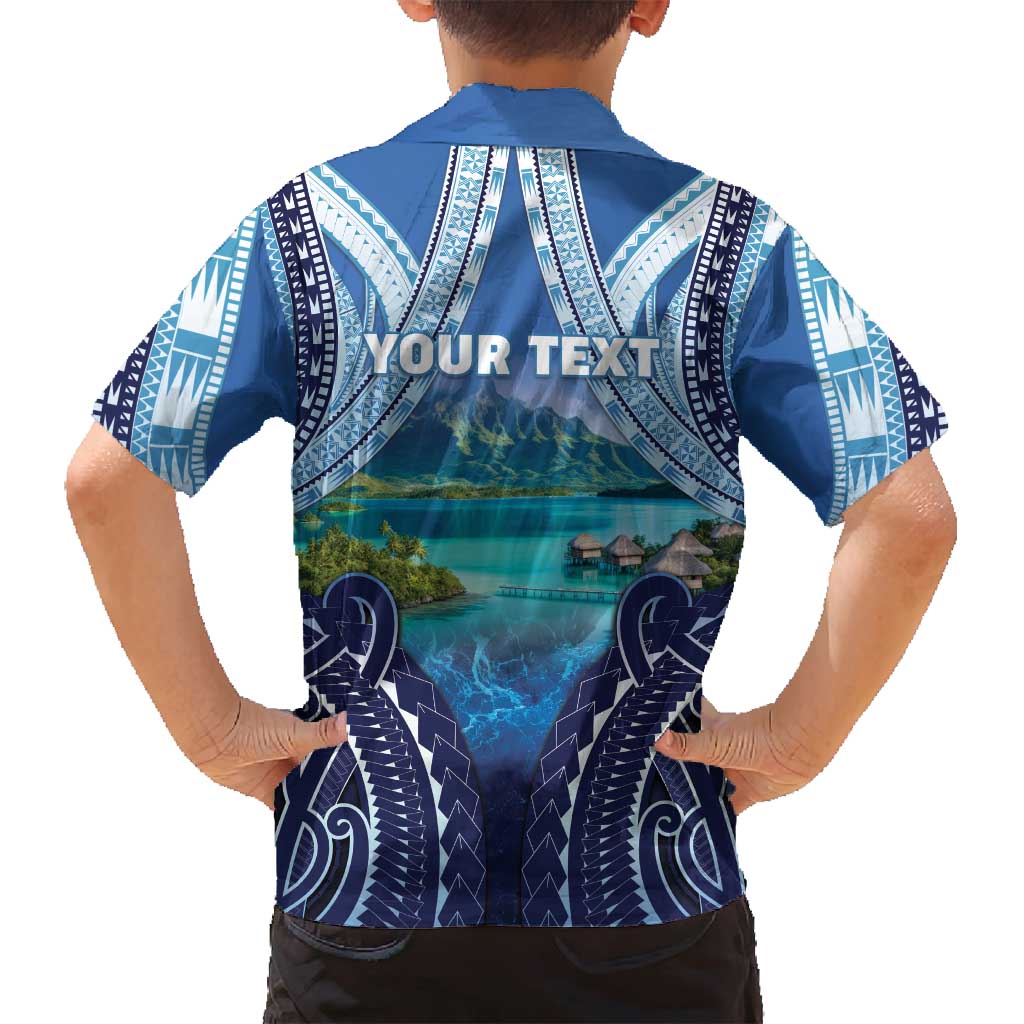 Personalised French Polynesia Bora Bora Family Matching Off Shoulder Short Dress and Hawaiian Shirt Beach Landscape Polynesian Style LT05 - Polynesian Pride