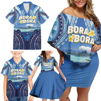 Personalised French Polynesia Bora Bora Family Matching Off Shoulder Short Dress and Hawaiian Shirt Beach Landscape Polynesian Style LT05 - Polynesian Pride