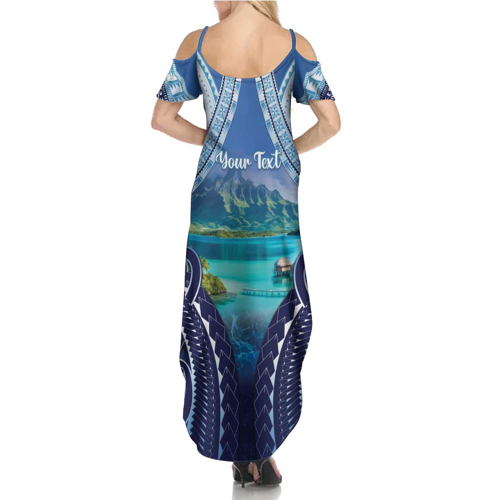 Personalised French Polynesia Bora Bora Family Matching Summer Maxi Dress and Hawaiian Shirt Beach Landscape Polynesian Style LT05 - Polynesian Pride