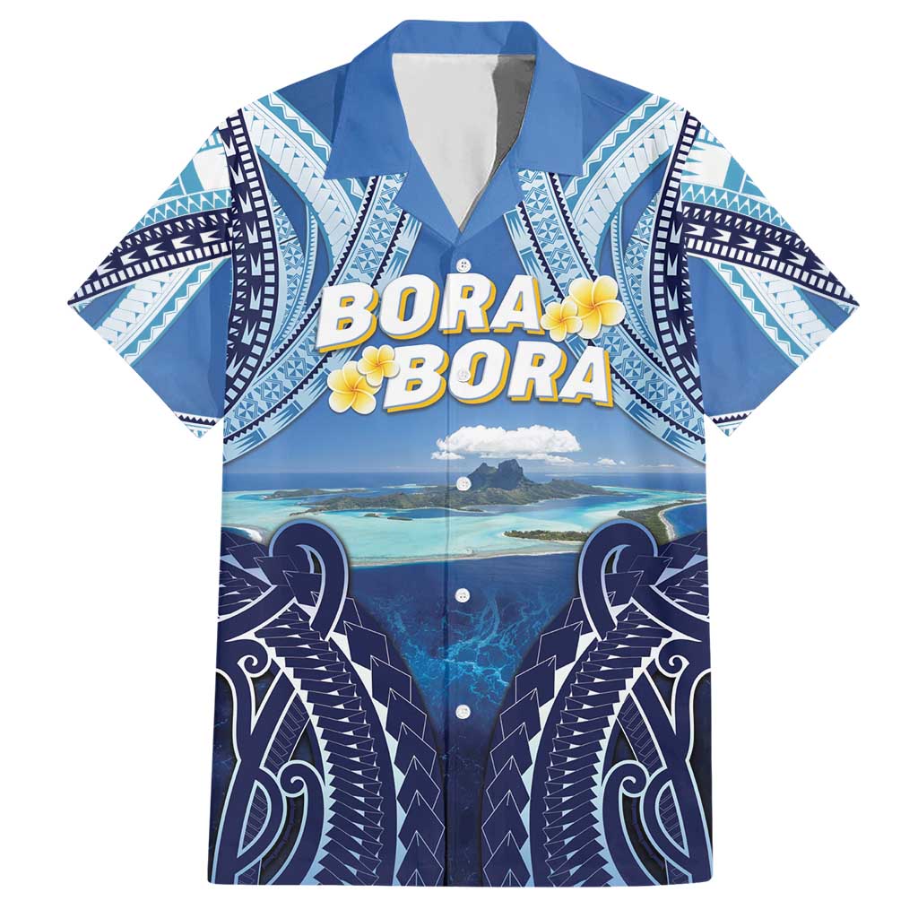 Personalised French Polynesia Bora Bora Hawaiian Shirt Beach Landscape Polynesian Style