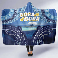 French Polynesia Bora Bora Hooded Blanket Beach Landscape Polynesian Style LT05 One Size Blue - Polynesian Pride