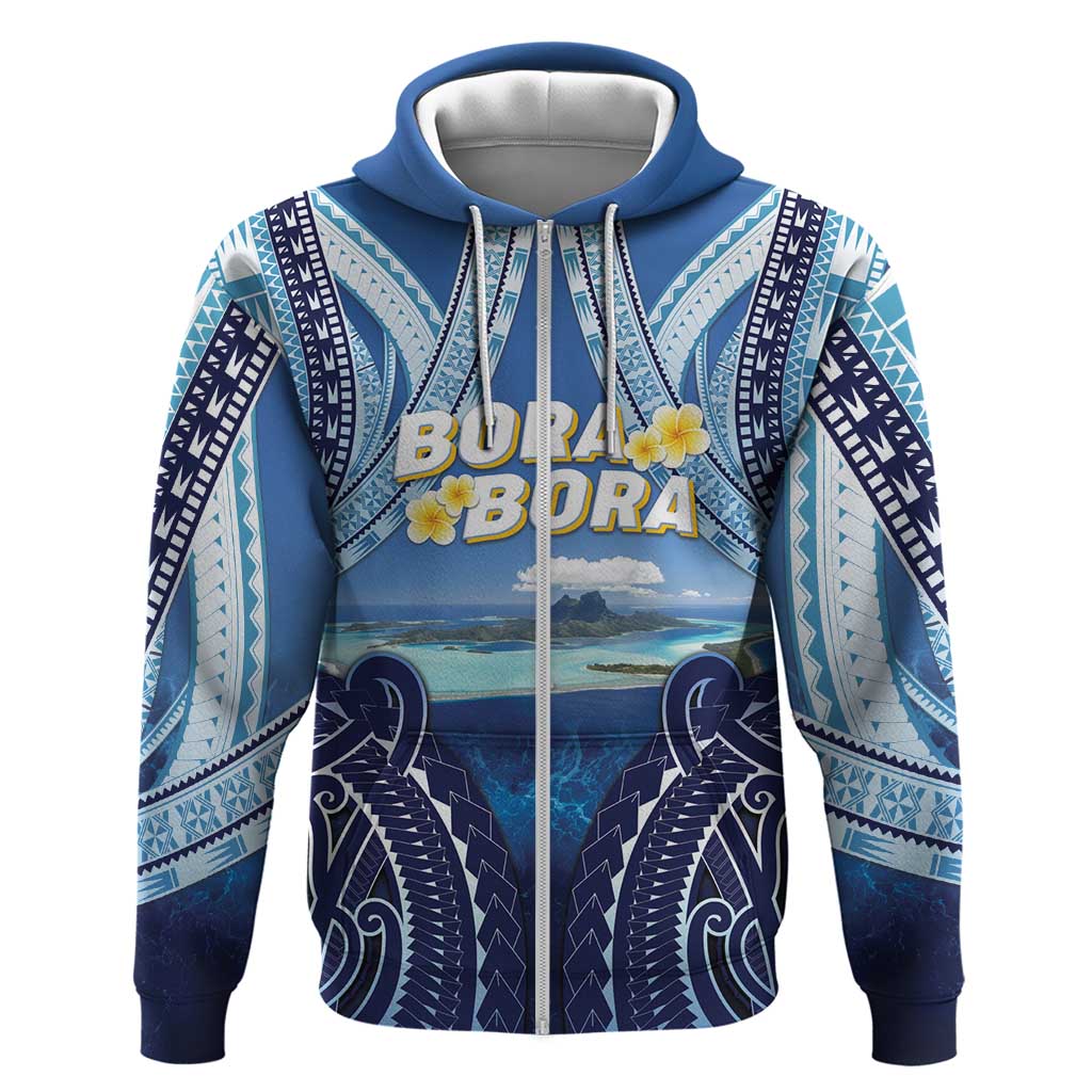 Personalised French Polynesia Bora Bora Hoodie Beach Landscape Polynesian Style