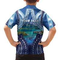 Personalised French Polynesia Bora Bora Kid Hawaiian Shirt Beach Landscape Polynesian Style