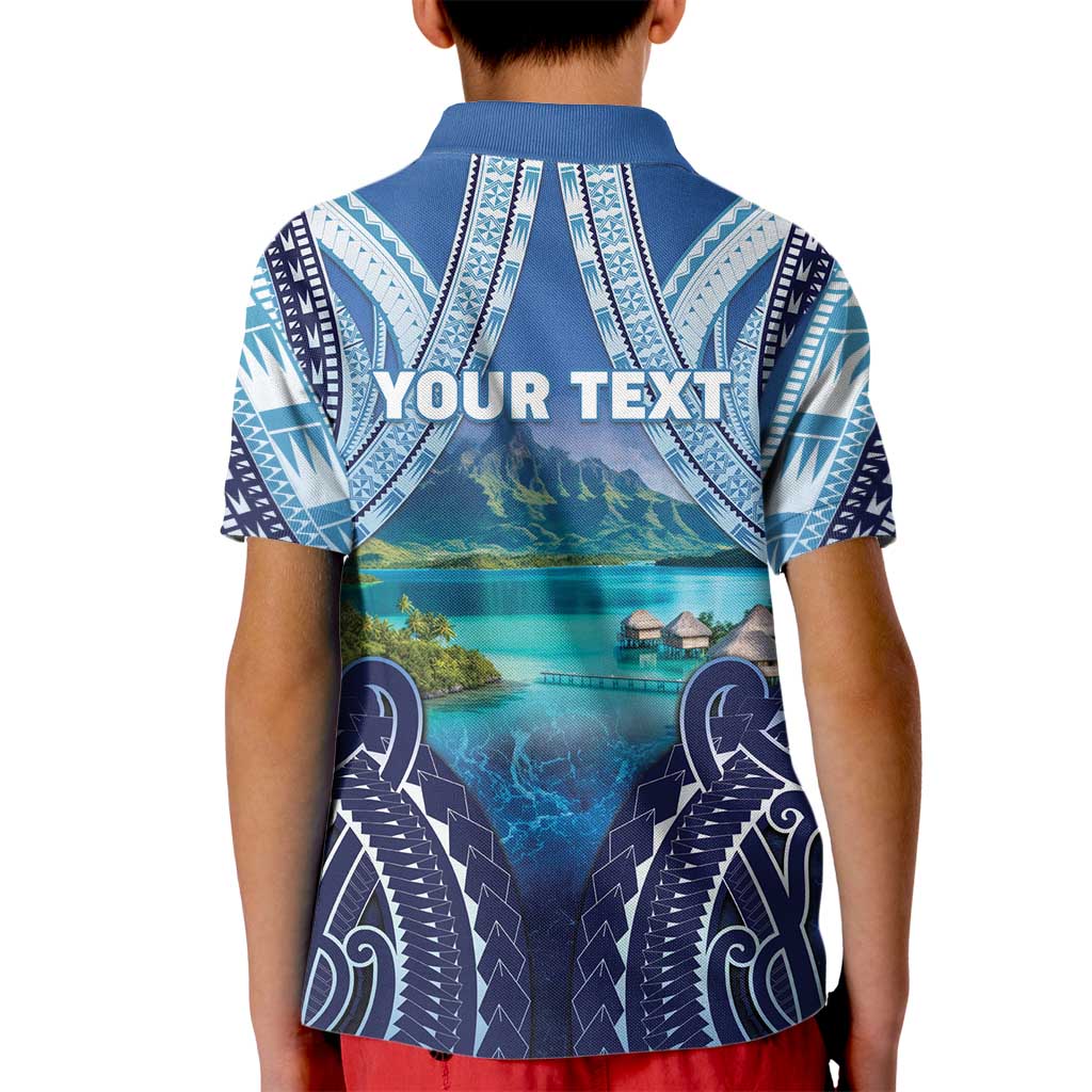 Personalised French Polynesia Bora Bora Kid Polo Shirt Beach Landscape Polynesian Style LT05 - Polynesian Pride