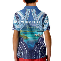 Personalised French Polynesia Bora Bora Kid Polo Shirt Beach Landscape Polynesian Style LT05 - Polynesian Pride