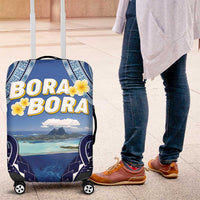 French Polynesia Bora Bora Luggage Cover Beach Landscape Polynesian Style LT05 Blue - Polynesian Pride