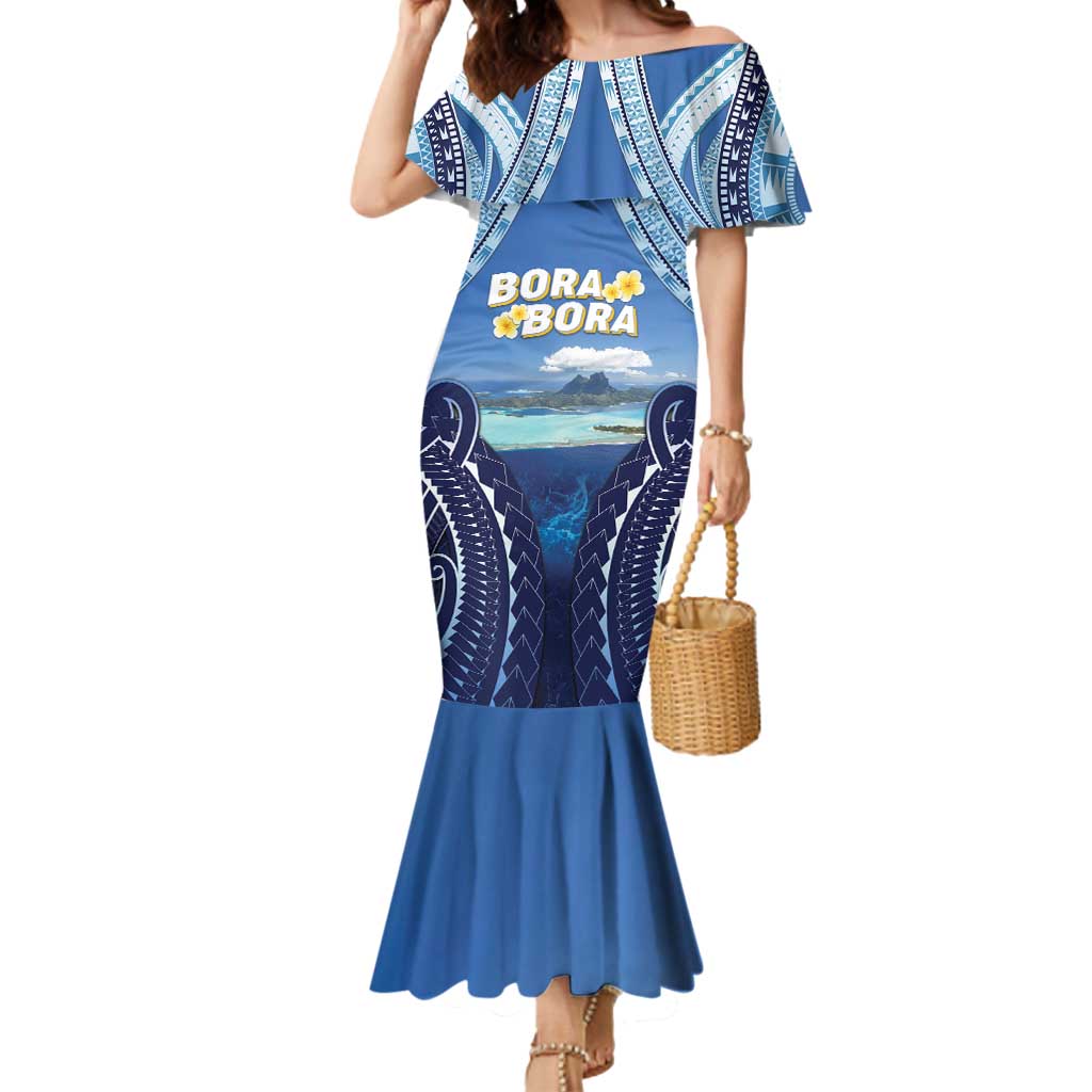 Personalised French Polynesia Bora Bora Mermaid Dress Beach Landscape Polynesian Style