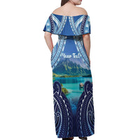 Personalised French Polynesia Bora Bora Off Shoulder Maxi Dress Beach Landscape Polynesian Style LT05 - Polynesian Pride