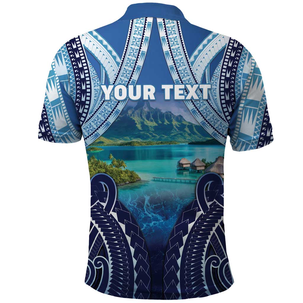 Personalised French Polynesia Bora Bora Polo Shirt Beach Landscape Polynesian Style