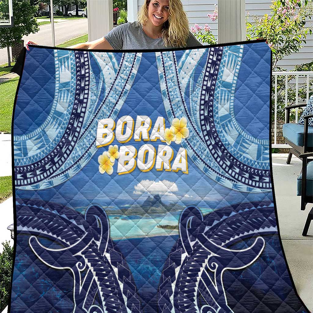 French Polynesia Bora Bora Quilt Beach Landscape Polynesian Style LT05 Blue - Polynesian Pride