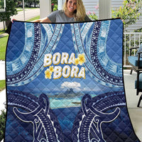 French Polynesia Bora Bora Quilt Beach Landscape Polynesian Style LT05 Blue - Polynesian Pride