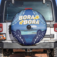 French Polynesia Bora Bora Spare Tire Cover Beach Landscape Polynesian Style LT05 Blue - Polynesian Pride