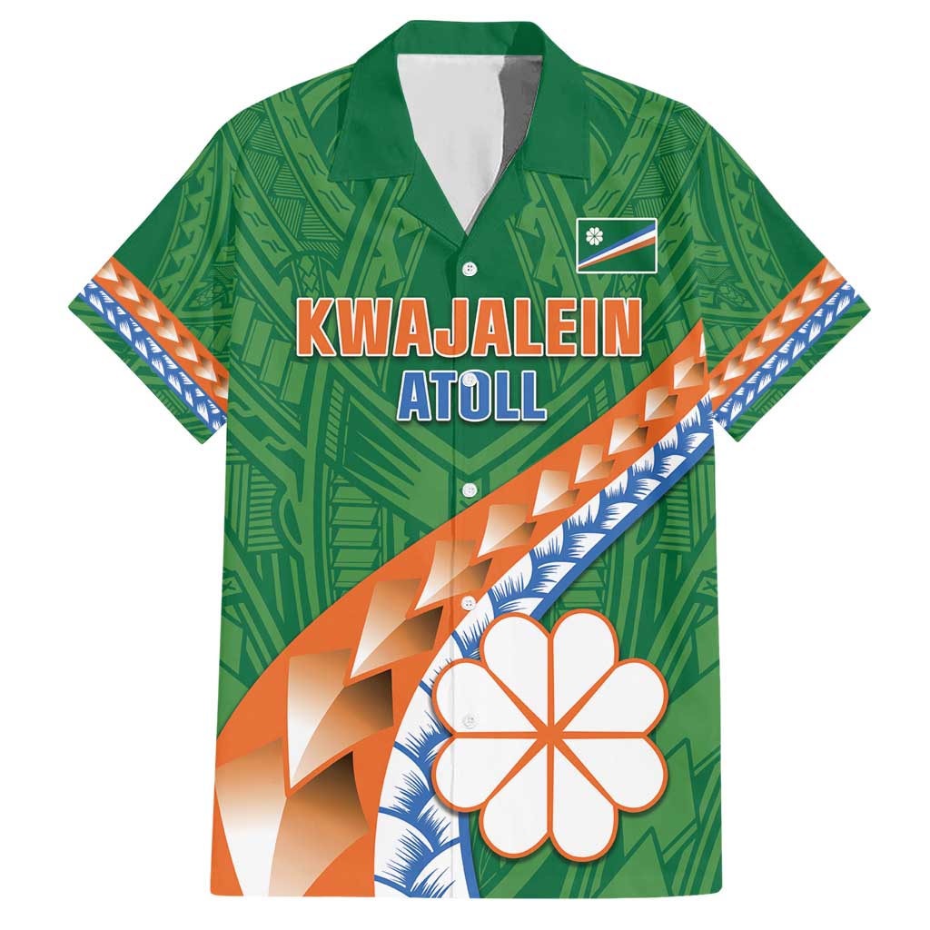 Personalised Marshall Islands Kwajalein Atoll Hawaiian Shirt Polynesian Tribal Tattoo