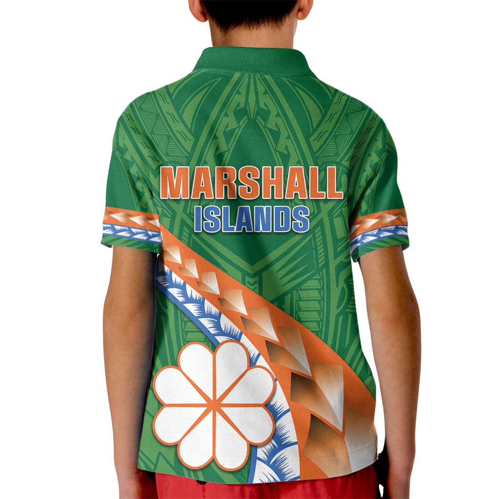 Personalised Marshall Islands Kwajalein Atoll Kid Polo Shirt Polynesian Tribal Tattoo LT05 - Polynesian Pride