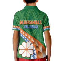 Personalised Marshall Islands Kwajalein Atoll Kid Polo Shirt Polynesian Tribal Tattoo LT05 - Polynesian Pride