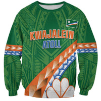 Personalised Marshall Islands Kwajalein Atoll Sweatshirt Polynesian Tribal Tattoo LT05 Unisex Green - Polynesian Pride