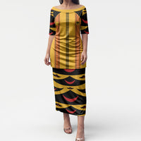 Hawaii Ahu Ula Inspired Puletasi Yellow Version LT05 Long Dress Yellow - Polynesian Pride