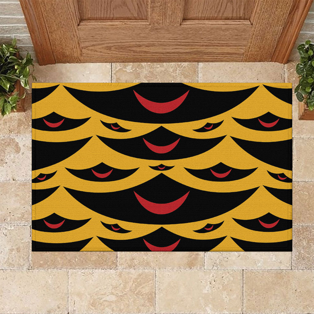 Hawaii Ahu Ula Inspired Rubber Doormat Yellow Version