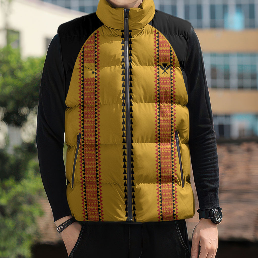 Hawaii Ahu Ula Inspired Sleeveless Puffer Jacket Yellow Version LT05 - Polynesian Pride