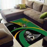 New Zealand And South Africa Rugby Area Rug 2023 Springboks Combine All Black Silver Fern LT05 - Polynesian Pride