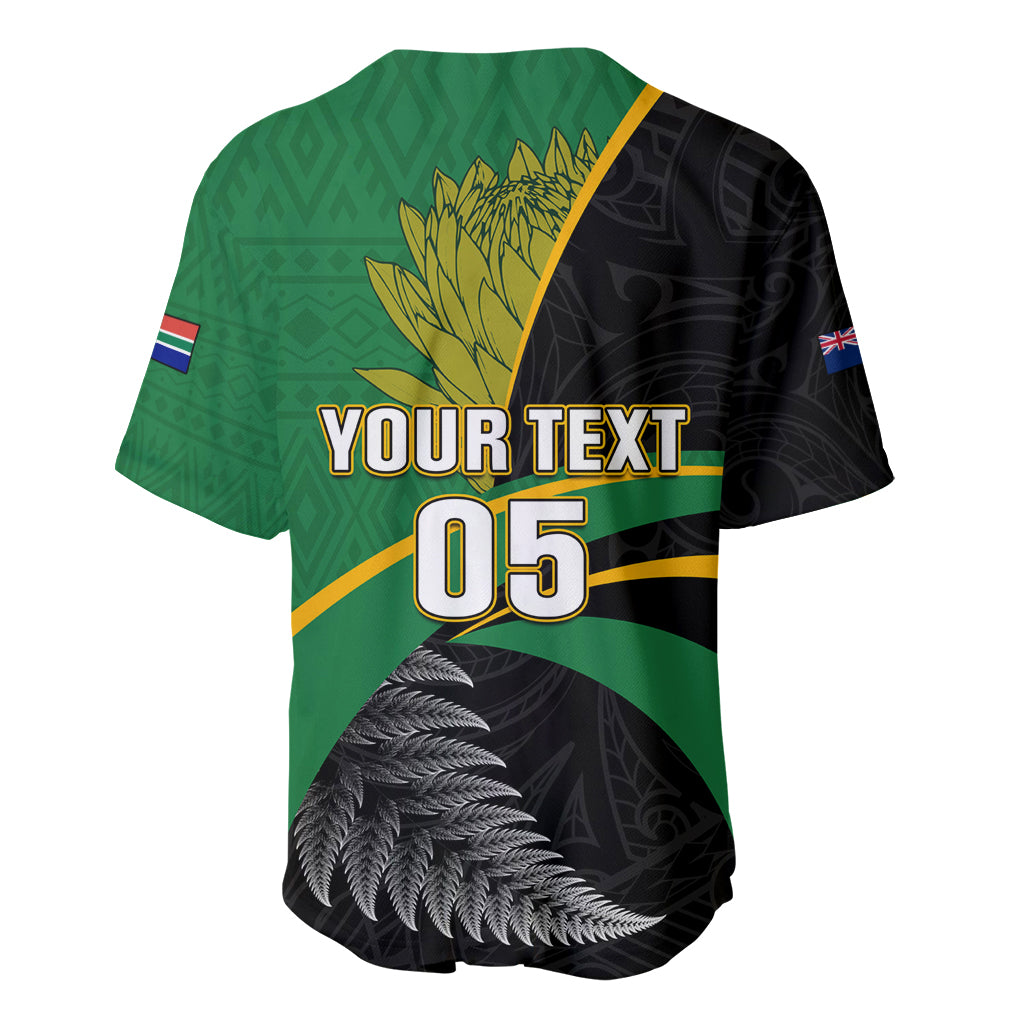 Custom New Zealand And South Africa Rugby Baseball Jersey 2023 Springboks Combine All Black Silver Fern LT05 - Polynesian Pride