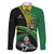 Custom New Zealand And South Africa Rugby Family Matching Off Shoulder Short Dress and Hawaiian Shirt 2023 Springboks Combine All Black Silver Fern LT05 Dad's Shirt - Long Sleeve Green - Polynesian Pride