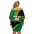 Custom New Zealand And South Africa Rugby Family Matching Off Shoulder Short Dress and Hawaiian Shirt 2023 Springboks Combine All Black Silver Fern LT05 - Polynesian Pride