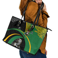 New Zealand And South Africa Rugby Leather Tote Bag 2023 Springboks Combine All Black Silver Fern LT05 - Polynesian Pride