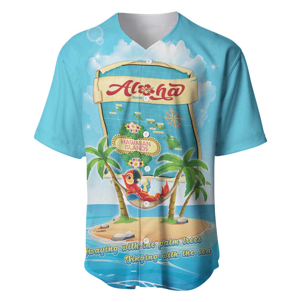 Aloha Hawaii Baseball Jersey Funny Macaw Parrot Tropical Vibe