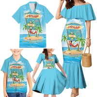 Aloha Hawaii Family Matching Mermaid Dress and Hawaiian Shirt Funny Macaw Parrot Tropical Vibe