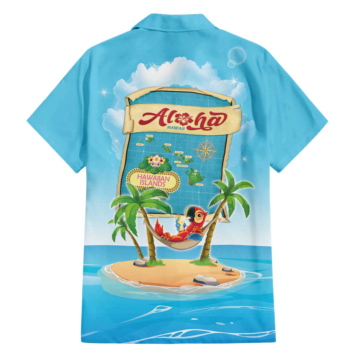 Aloha Hawaii Family Matching Off The Shoulder Long Sleeve Dress and Hawaiian Shirt Funny Macaw Parrot Tropical Vibe