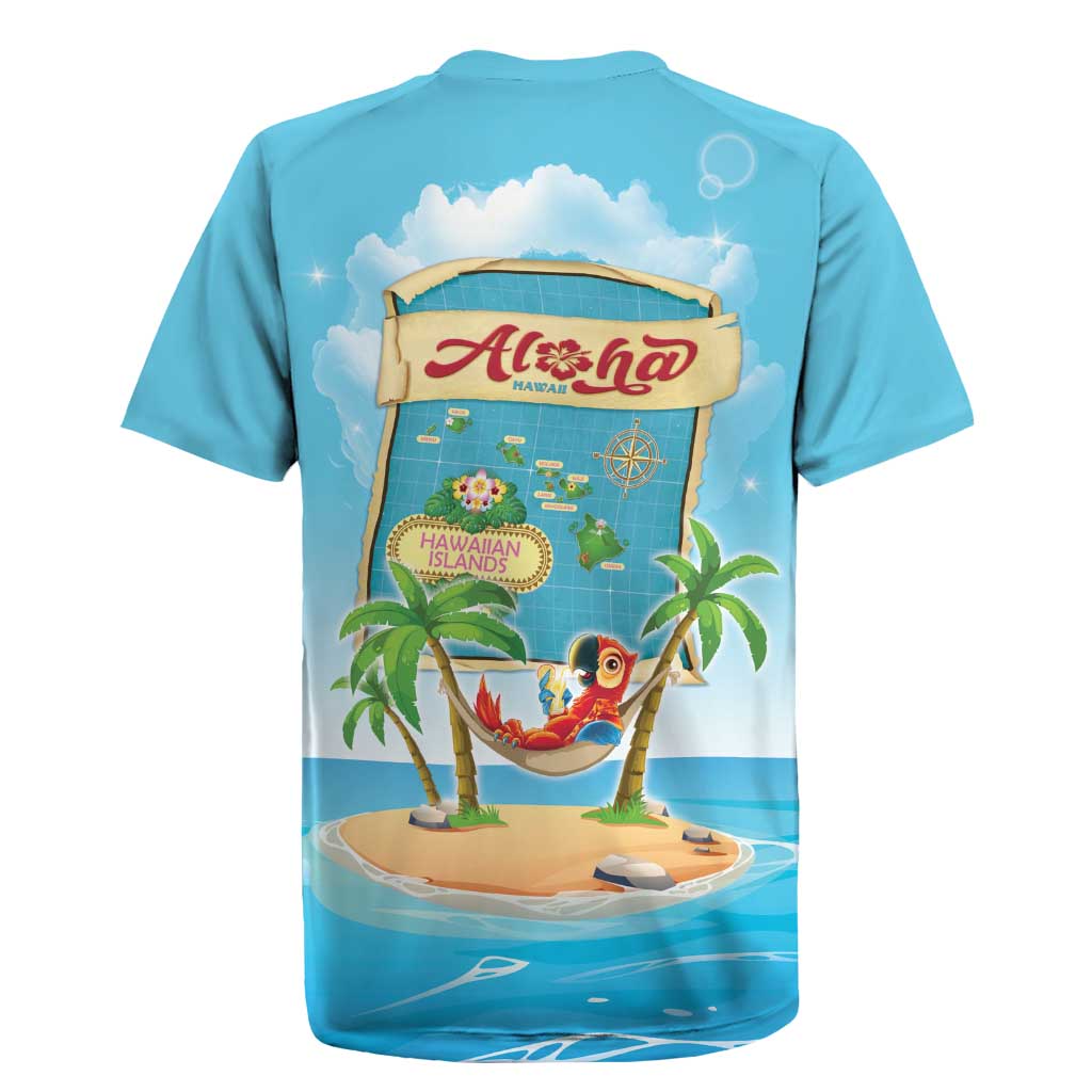 Aloha Hawaii Rugby Jersey Funny Macaw Parrot Tropical Vibe