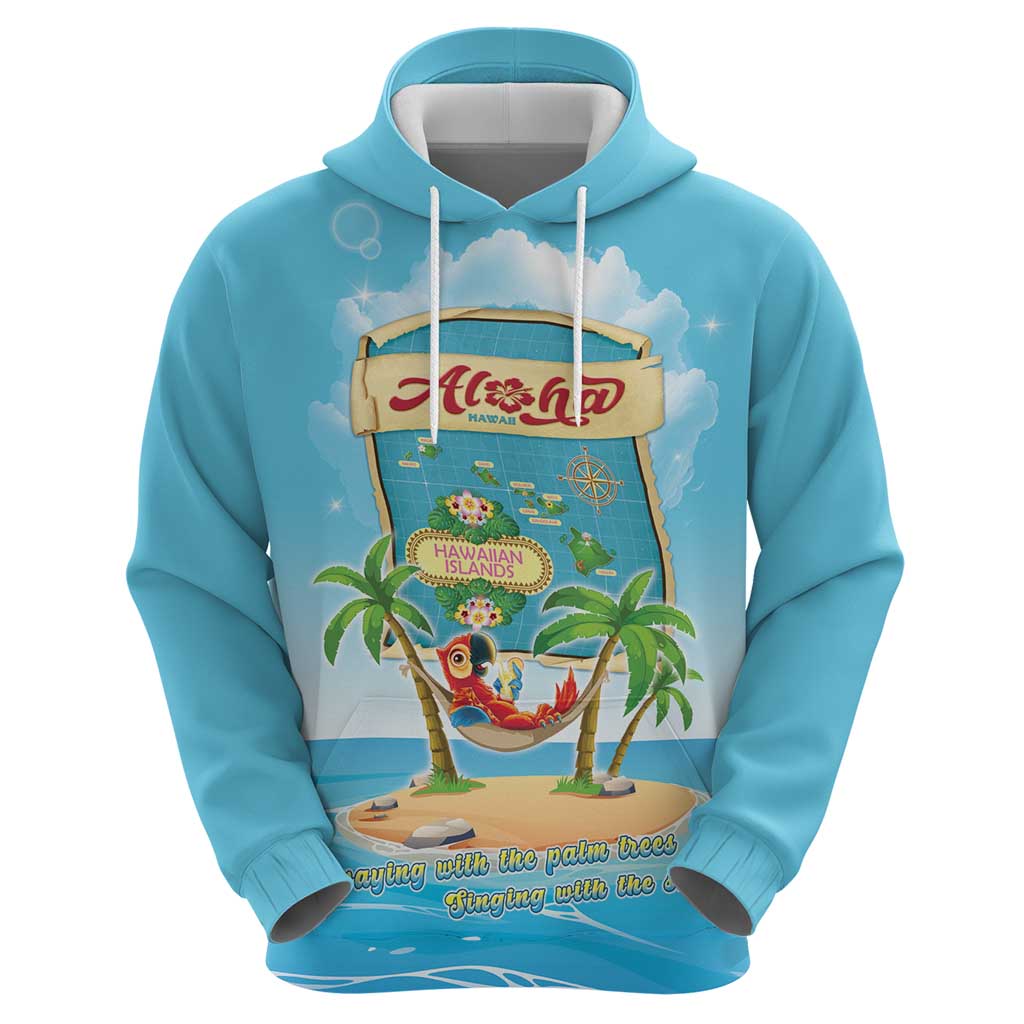 Aloha Hawaii Zip Hoodie Funny Macaw Parrot Tropical Vibe