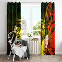 Hawaii State Motto Window Curtain Hawaiian Tribal Reggae Hammerhead Shark LT05 - Polynesian Pride