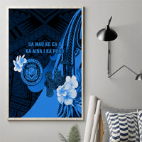 Hawaii State Motto Canvas Wall Art Hawaiian Tribal Blue Hammerhead Shark LT05 - Polynesian Pride